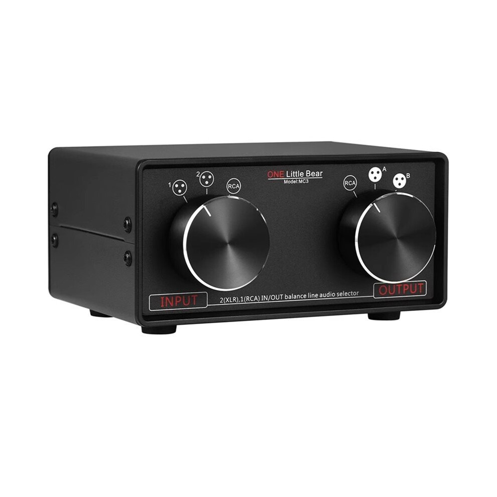 3-In-3-Out Xlr Balanced / Rca Stereo Converter Audio Selector Box Passive Preamp For Home Amplifier 4713055509881