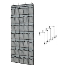 1 Pack over the Door Shoe Organizer with 35 Large Mesh Pockets, Space-Saving Hanging Storage for Shoes, Accessories