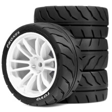 4 Stuks 68 mm Rubberen Wielband 12 mm Zeskant voor TT01 TT02 TA06 XV01 XV02 PTG-2 1/10 RC Raceauto-Upgrade-Onderdelen B