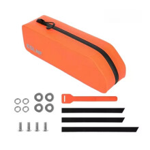 ESLNF Borsa da Bicicletta per Tubolare, Borsa per Bici da Montagna e da Strada, Capacità, Guscio Rigido, per Manubrio, Arancione