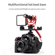 1/4 Screw Hole Cold Shoe Bracket Vlog Expansion Bracket 3 Hot Shoe Adapter ,for Camera Tripod Cell Phone Clip