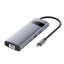 8 in 1 Type-C HUB USB-C Dock Station Adapter 4K -Compatible PD100W USB 3.0 100Mbps Ethernet Port for PC Laptops