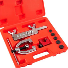 Brake Flaring Tool Kit with 5 Adapter, 45 Degrees, Double & Single Flaring Tool Kit for Brass Tubing, Copper