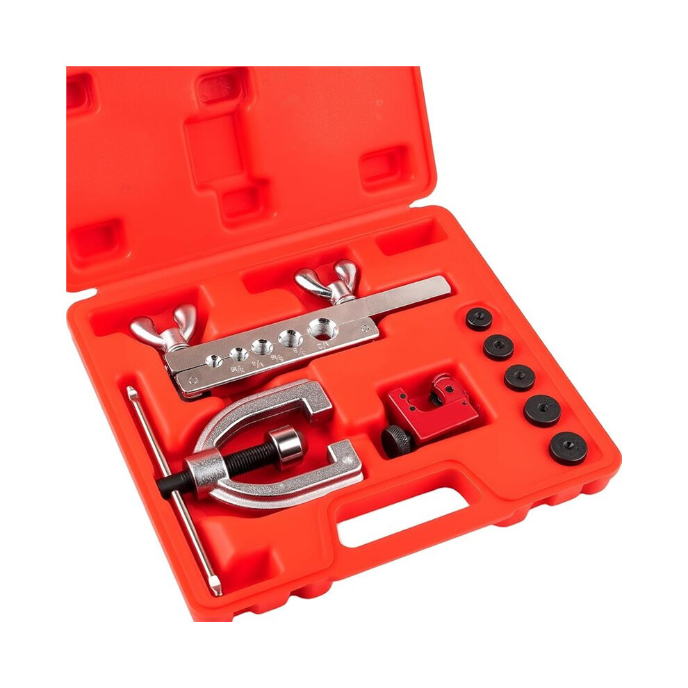 Brake Flaring Tool Kit With 5 Adapter, 45 Degrees, Double & Single Flaring Tool Kit For Brass Tubing, Copper 4712156060680