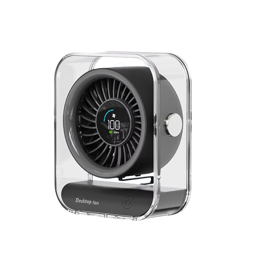 Desktop Fan Office Led Digital Desktop Fan 3000Mah Usb Rechargeable 100 Speeds Wind Quiet Circulation Fan C 6033556476269