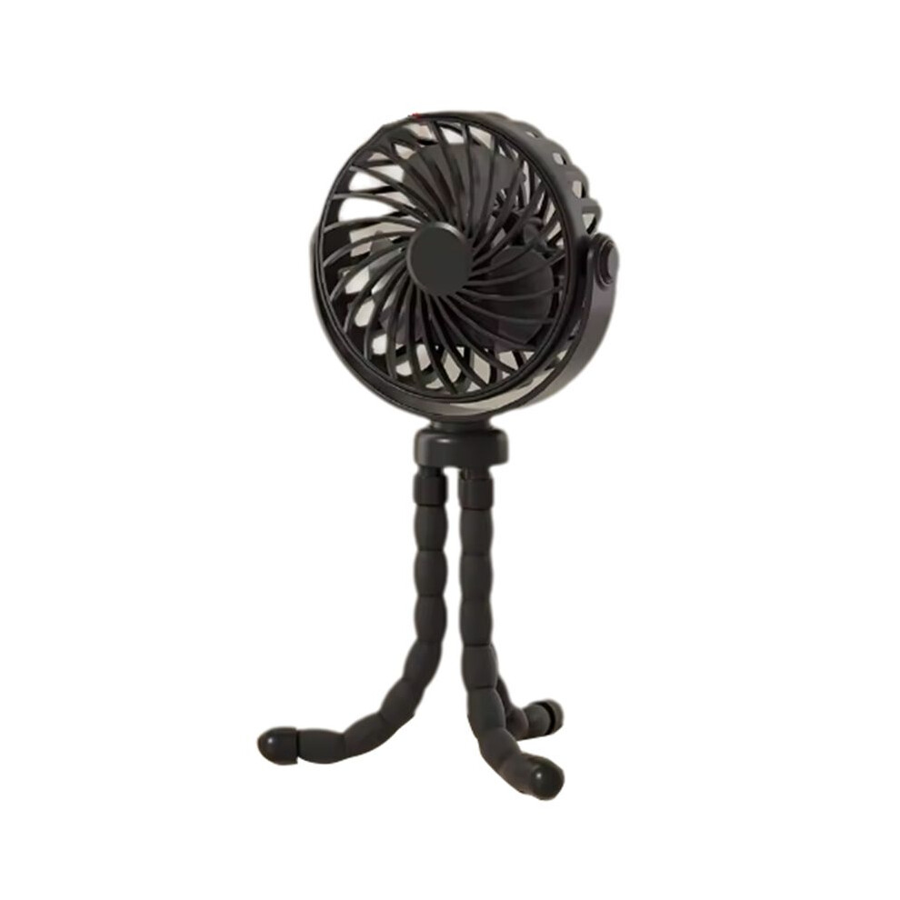 Baby Stroller Fan  Outdoor Fan USB Speed Flexible Octopus Fan Tripod Clip  Handheld Fan for Stroller Crib Blcak