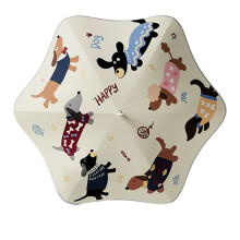 Cute Cartoon Umbrella UV Compact Umbrella with Reflective Strip Children'S Umbrella Cream Sausage