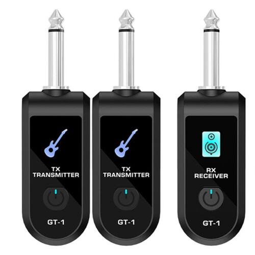 2.4G Trådlöst Gitarrsystem, Uppladdningsbart Litiumbatteri, Trådlös Gitarrsändare och Mottagare för Elgitarr och Bas, A