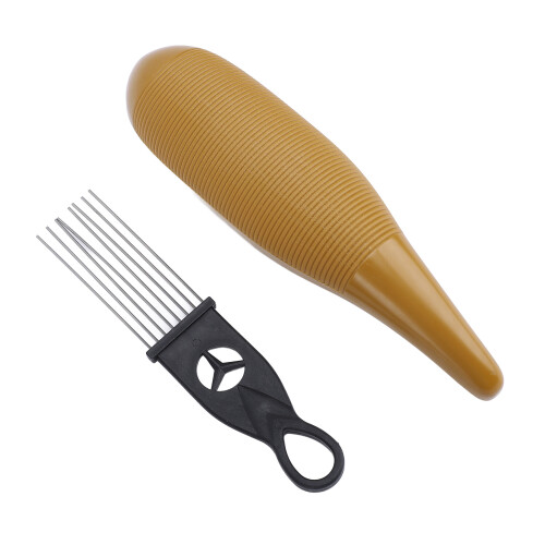 Edelstahl ABS Fischförmiger Guiro Percussion mit Scraper Kaffeefarben 2