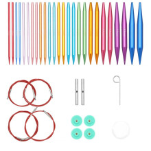Set van 13 Paar Verwisselbare Rondbreinaalden, 3,0 mm-10,0 mm, Lichtgewicht Aluminium, voor Breiprojecten, Beginners