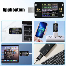 USB Multimeter USB C Power Mester Tester USB-C Testers  4-25V 6.5A 1.77-Inch Multi-Function Voltage and Current Meter