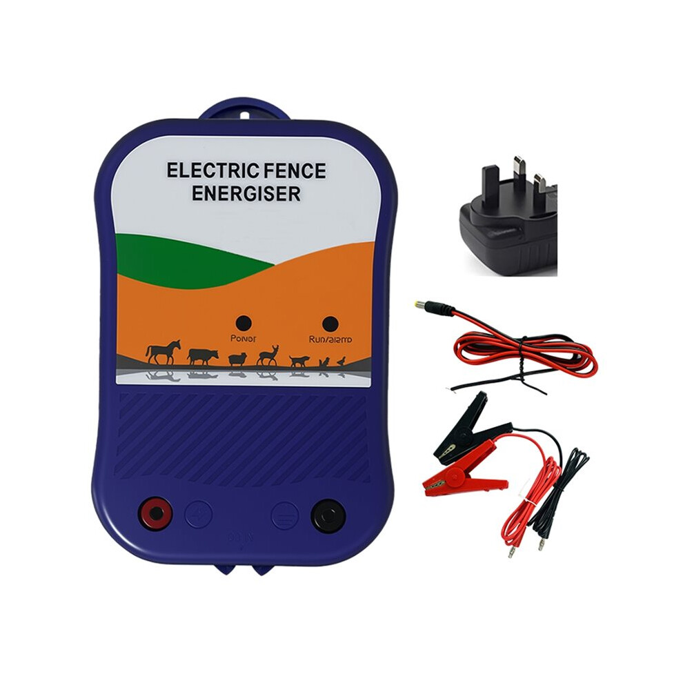 Electric Fence Energiser 12V Charger Electric Fence Livestock Protection For Sheep, Horses, Goats, Pets B Uk Plug 4714078944000