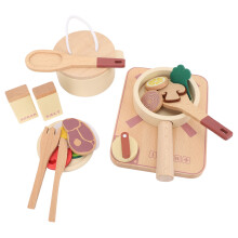 Conjunto de cocina de juguete de haya natural - Sartén 17,3 x 9,4 cm