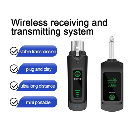 2.4G Wireless Microphone Converter System Transmitter Receiver for Dynamic Condenser Microphone Guitar Audio Mixer B 1
