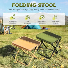 Portable Backpack Stool Pocket Chairs with Carrying Bag, Folding Chair for Outdoor Camping Picnic Hiking Fishing Khaki