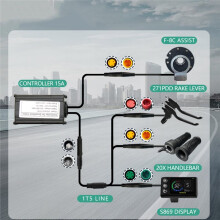 Three-Mode Ebike Sine Wave Controller 15A 36V/48/52V with S869 LCD Color Display Electric Bike Motor Conversion Kit