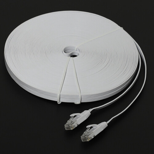 Cat 6 Ethernet Cable 100 Ft (30 Meters) Flat Slim Long Internet Network LAN Patch Cords, Cat6 High Speed Computer Wire 2