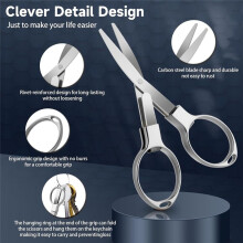 3 Pieces Folding Badge-Scissors with 3 Keychains, Safe Foldable Pocket Travel Small Scissors, Travel, Office, Crafts A