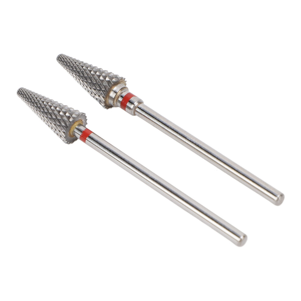 Tungsten Steel Nail Tapered Drill Bits 2pcs for Exfoliating & Polishing