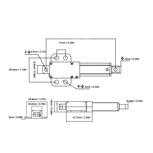 Mini-Elektro-Linearantrieb 150 N 3 W 50 mm Hub 1