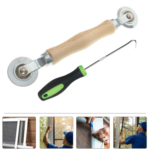 2Sets Mesh Screen Repair Kit Featuring Bearing Roller and Removal Hook 2