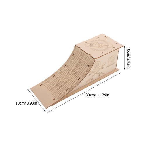 Holz Fingerboard Ramp Obstacle Mini Skateboard Rampe Khaki 1