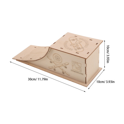 Holz Fingerboard Ramp Obstacle Mini Skateboard Rampe Khaki 2