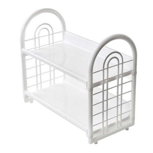 Semplice scaffale da tavolo a due livelli in plastica 1