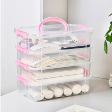Bac de rangement empilable rose avec couvercle pour jouets et blocs de construction, organisateur de bureau et de chambre