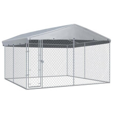 Chenil exterior com telhado para cães 382 x 382