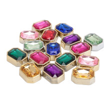 16PCS Octagon Flat Back Rhinestone for Jewelry Crafts ABS Plastic Gems