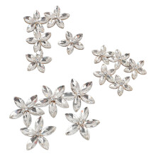 15 piezas de cristales de strass con forma de flor - bisutería de aleación de zinc