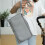 Diaper Bag Backpack with Foldable Changing Station, Large Capacity, Waterproof, Stroller Hooks, Light Gray 5