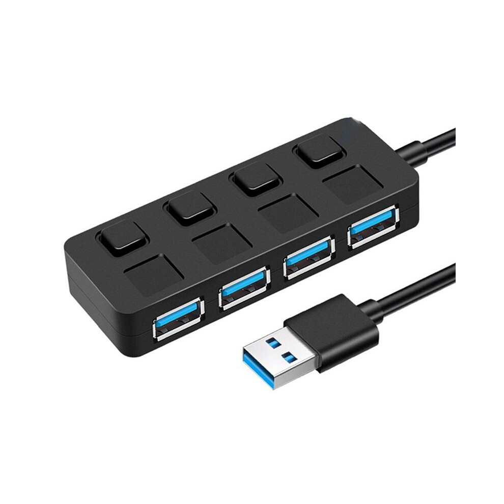 4-Port Button Usb3.0 Hub Usb Splitter1 To 4 Hub Type-C Extender For Laptop Computer Accessoriess,B 4713141759251