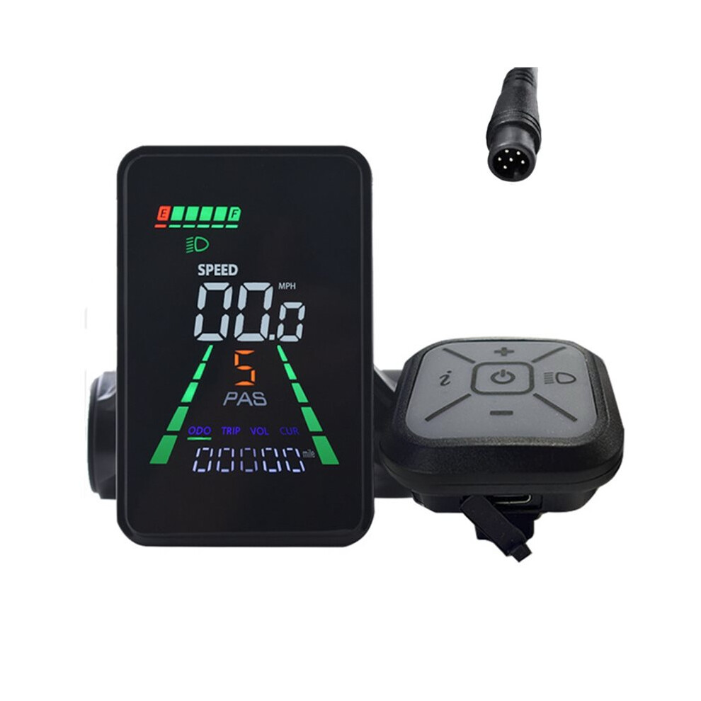 L5 Mountain E-Bike Lcd Display Meter 24V/36V/48V/60V Uart Type C Electric Scooter Lcd Meter Speedometer 6Pin Black 6134220695693