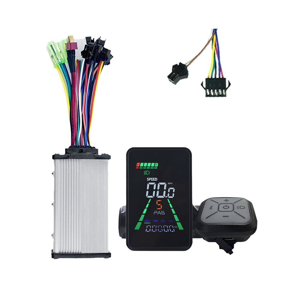 L5 E-Bike Lcd Display Meter+36V/48V 350W Brushless Motor Uart 24V/36V/48V/60V Electric Scooter Lcd Speedometer Sm5+2Pin Black 6132829046212