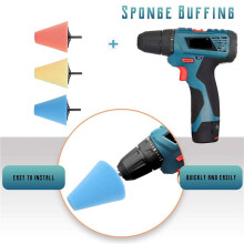 9PCS 1/4inch Shank Sponge Buffing &Polishing Cone for Automotive Car Wheel Hub Care,Metal Polish Buffing Polishing
