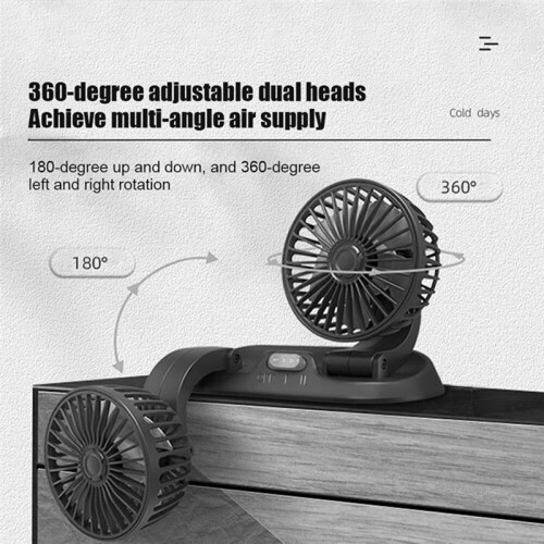 Car Fan Truck Strong Wind USB Interface Multi-Function Double-Headed Electric Fan 1