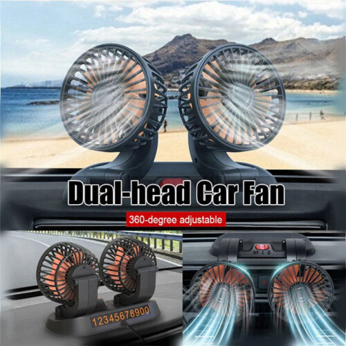 Car Fan Truck Strong Wind USB Interface Multi-Function Double-Headed Electric Fan 2