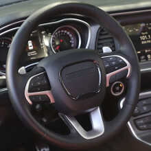 Embellecedor de Volante para 2015-2020 Challenger Charger para Grand Cherokee SRT8 2014-2020, ABS Fibra de Carbono