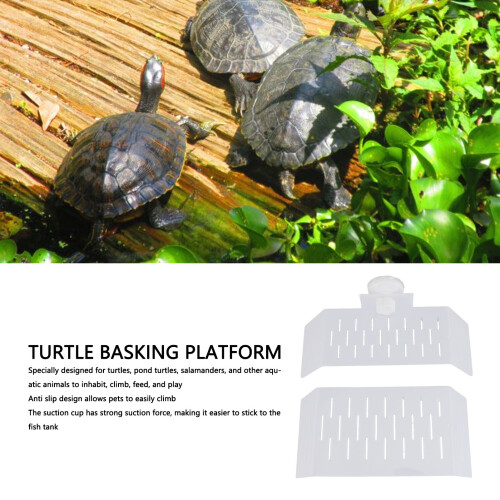 Plataforma de toma de sol para tortugas de plástico, 2 ventosas 2