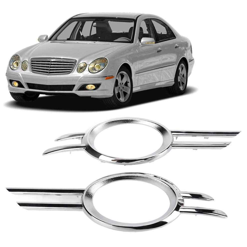 Pair Chrome Fog Lamp Bumper Grille Covers 7055741035401