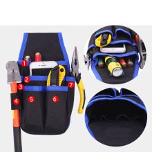 Multifunctional Electrician Tool Bag Oxford Cloth Waist Kit 26x13cm Blue