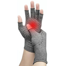 Halbfinger-Kompressions-Arthritische Handschuhe Grau Schwarz 17cm Umfang 22cm Länge