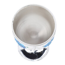 30 ml Metall-Weinglas 4,2 7 cm Silber-Blau-Rose