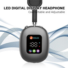 Wireless  Headset with RGB Digital Display Screen Card Reader Headset Earphone Sports Gaming Headphone