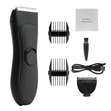 Men'S Electric Groin Hair Trimmer Pubic Hair Removal Intimate Areas Body Grooming Clipper Rechargeable Shaver