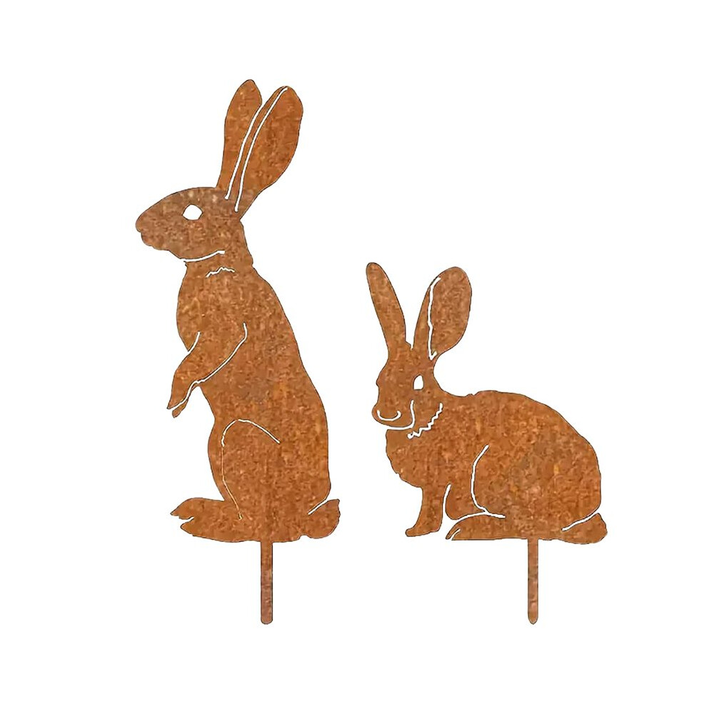 Easter Bunny Garden Stakes Cute Rusty Bunny Yard Signs Bunny Yard Stake For Outdoor Patio Lawn Decorations 6032646155183