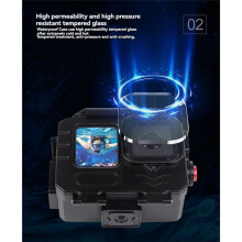 80M Waterproof Case for GoPro12/11/10 Action Camera Deep Diving Action Camera Protective Frame Case for B