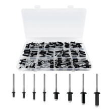 210Pcs Black 3/16 Inches,1/8 Inches  Rivets Assortment Kit, 8 Sizes Aluminum Rivets,Aluminum Blind Rivets